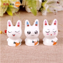 厂家直销陶瓷风铃陶瓷挂件手工风铃晴天娃娃风铃小兔子