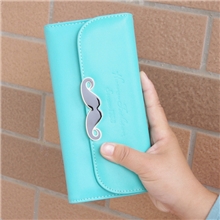 批发2013新款小胡子可爱三折钱包长款钱包大胡子女式钱包钱夹子