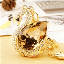 镶钻小天鹅钥匙扣镶水晶天鹅钥匙圈圣诞节礼品高档节日小礼品