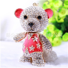 小熊钥匙扣大号镶钻钥匙扣水晶包包挂件现货包包挂饰包包配饰
