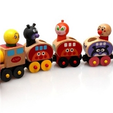 彩盒装磁性面包超人组合6款礼盒装小汽车木制益智玩具