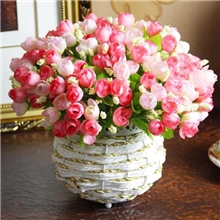 田园韩式玫瑰花5头星星苞单支花QQ玫水晶玫仿真花绢花假花批发