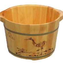 厂家直销26双耳香柏木泡脚盆足疗桶足浴盆足浴桶木制洗脚盆