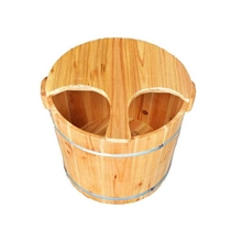 30高带盖杉木泡脚木桶足浴盆桶底带按摩点