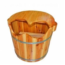 30高杉木加厚带盖弯口泡脚木桶足浴桶洗脚桶木盆泡脚桶