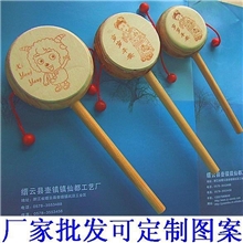 供应木制玩具木制吉祥鼓木头拔浪鼓手摇拨浪鼓大号
