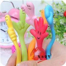 韩版创意文具可弯曲表情手指笔手势圆珠笔手型笔批发25