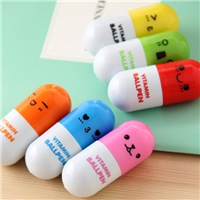 桐庐一手货创意文具可爱韩国文具药丸伸缩笔表情胶囊笔