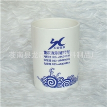 （厂家直销）塑料圆形笔筒直筒笔筒青花瓷笔筒办公笔筒