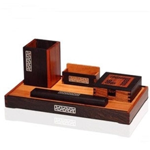 风雅501方笔筒、镇纸、名片座、便签盒、托盘式文具盘五件套组合