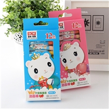 至尚创美公主熊油画棒韩版文具学生油画棒12色六角形V8118-12