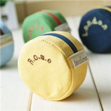 热销可爱圆形帆布零钱包糖果色小零钱包女式清新硬币包4102