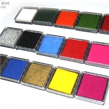 韩国文具批发DIY必备创意印章伴侣彩色印泥4x4cm15色