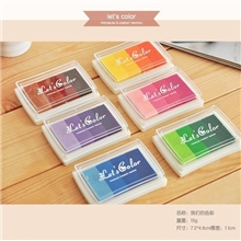 韩国文具批发新款印泥/渐变印泥/印台/印章伴侣/let's彩色