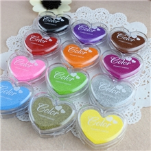 韩国文具批发多彩爱心糖果色印泥卡通款DIY必备
