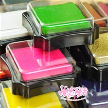 韩国文具批发超好品质印泥伴侣八角印泥彩色6*6cm印泥15色