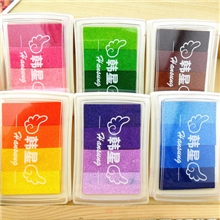 韩国文具批发彩色印泥渐变色印泥印章伴侣印章厂韩星