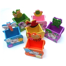 韩国创意小学生奖品学习用品/特价木质卡通礼物/相框笔筒80g