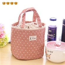 日本zakka杂货日式棉麻食物束口手提保温袋子饭盒便当袋批发