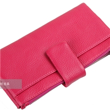 糖果色真皮长款钱包多卡位韩版拉链男女适用
