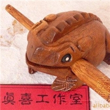 2号原木色招财蛙泰国木雕工艺品泰式实木家居装饰摆设印度招财蛙