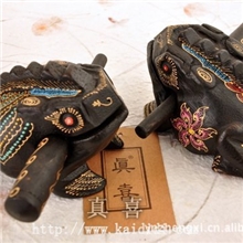 4号彩绘招财蛙泰国柚木雕招财蛙丽江旅游纪念品东巴招财蛙