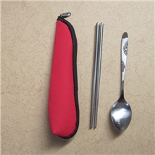 供应批发韩式便携环保户外旅行不锈钢餐具勺筷2件套新奇特套装