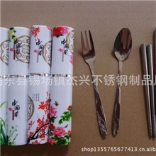 供应中国风餐具三件套/不锈钢筷子/不锈钢餐具套装/便携环保餐具