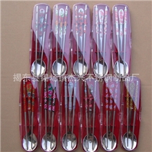 韩式不锈钢餐具套装、环保便携餐具、家电赠品餐具可印logo