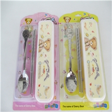 便携式餐具三件套装盒便携筷子勺子筷勺套装