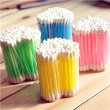 8066A双头卫生棉签化妆棉签双头棉棒桃心盒棉签小盒100装