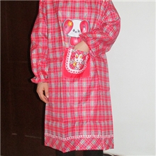 厂家低价特供大格子桃皮绒罩衣围裙小白兔动物卡通可爱围裙批发