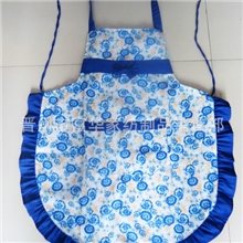 花边围裙时尚小花多色带蝴蝶结荷叶边围裙晋州桃皮绒围裙