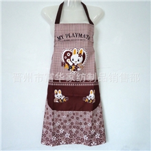 时尚韩式桃心兔图案围裙/家居围裙批发