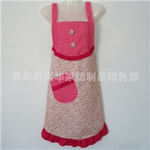 韩版双扣花边围裙/时尚新款/厨房清洁防护工作围裙/带扣围裙