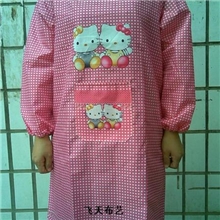 厂家批发定做供应桃皮绒布艺围裙可爱的定位罩衣反穿衣批发长袖