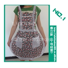 厂家批发韩版全涤大版韩式公主蝴蝶边围裙高档家居碎花围裙