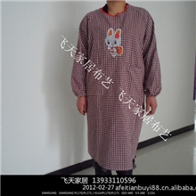 厂家直销加厚纯棉格子加肥成人罩衣反穿衣长袖围裙