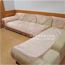 供应金丝绒防滑沙发垫坐垫水溶花边精美温馨三色