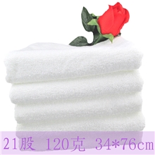 毛巾厂家批发纯棉白毛巾120克21股纱洗浴宾馆酒店桑拿美容院用