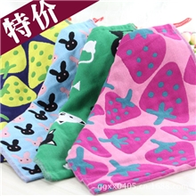 外贸方毛巾纯棉卡通纱布方巾三层纱布巾挂钩巾擦手巾全棉吸水