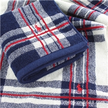 批发外贸纯棉大毛巾RL居家洗脸巾面巾pOLO色织格子毛巾加厚