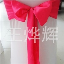 枚红色色丁绸缎椅背装饰飘带玫红色蝴蝶结