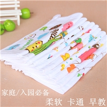 30*30便宜好品质蜂巢纱布毛巾方巾手帕卡通早教柔软吸水带挂扣