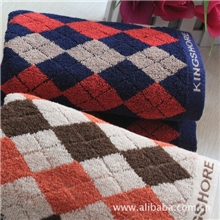 金号毛巾批发正品纯棉棱形面巾英伦风格78*35G1354