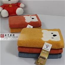 金号毛巾正品纯棉双面无捻卡通舒特曼小熊面巾三色S1130WH