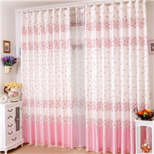 美梦居田园风格现代布艺成品窗帘窗纱客厅卧室粉色紫色布料特价
