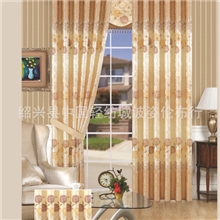 厂家直销新款阳离子提花印花遮光窗帘布窗帘批发可零剪加工