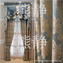 进口机器高精密提花窗帘布欧式风格客厅卧室别墅窗帘批发