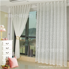 供应提花剪花纱烂花纱窗帘布窗纱工程酒店客厅/卧室/